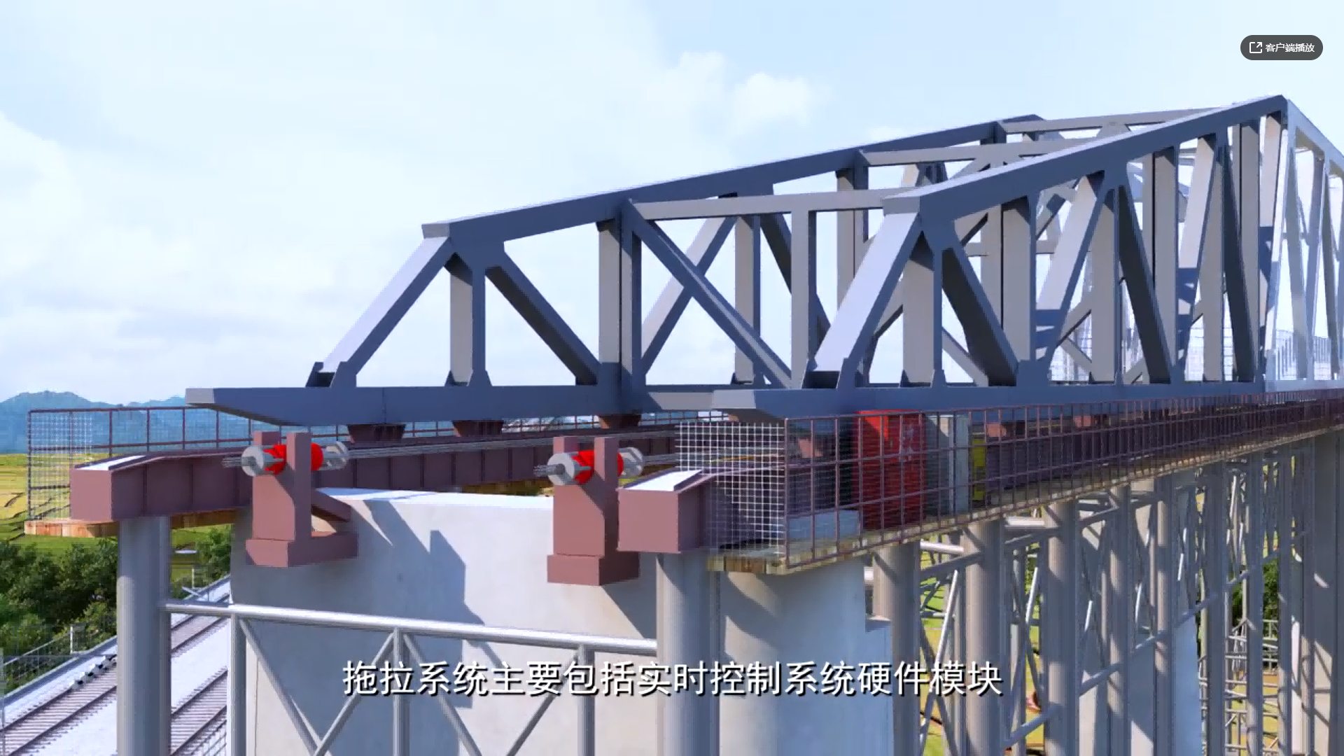 跨厦深铁路特大桥施工动画